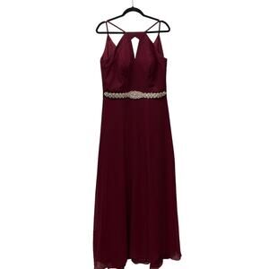 Sorella Vita Bridesmaids Dress Burgundy Jeweled Band S 16 Molded Cups